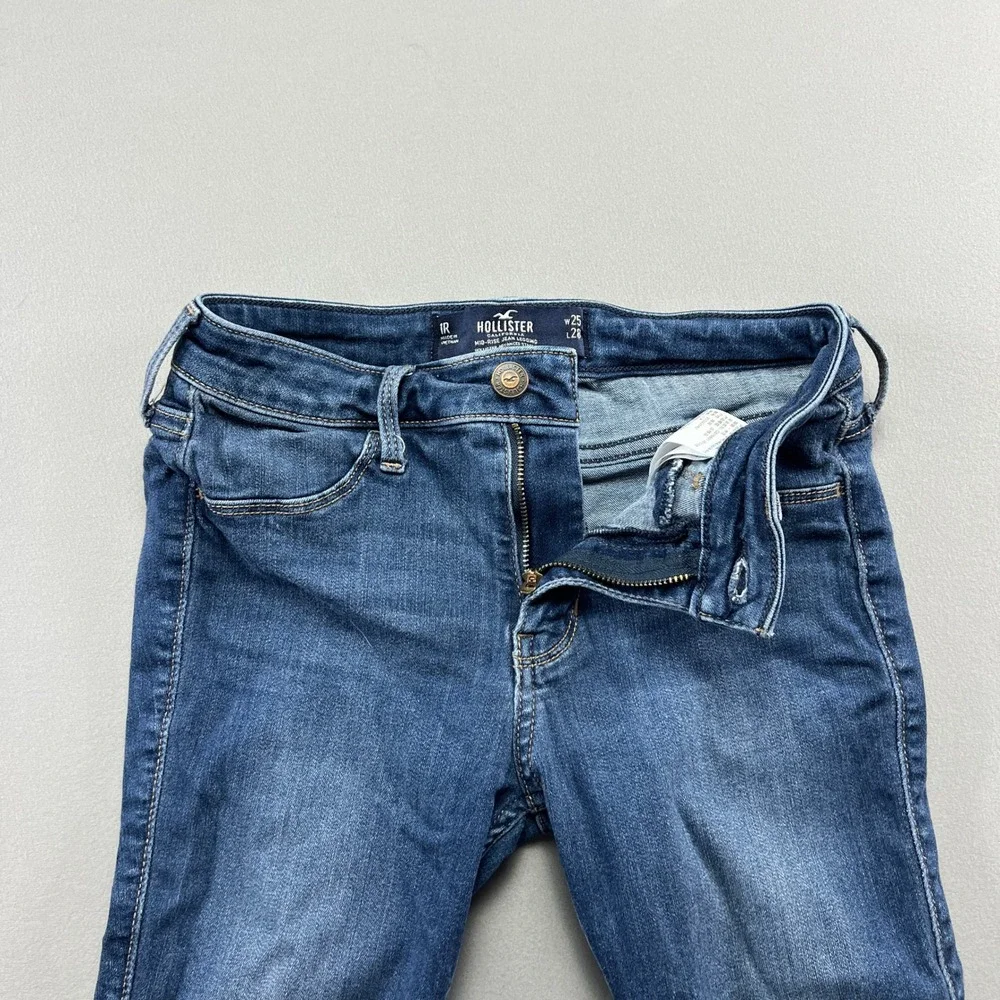 Hollister Legging Jeans Womens 1R Blue Denim Skinny Leg Low Rise Medium Wash